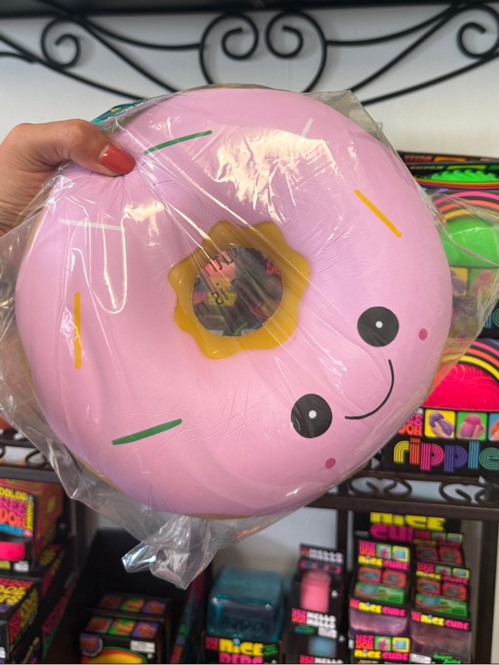 Jumbo Slow Rise Pink Donut Squishy Toy